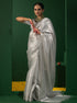 Meera Silver Jaal Banarasi Saree with Blouse Fabric